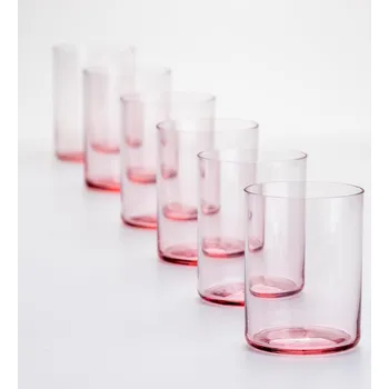 Sklenice Sada 6x sklenice 200 ml červená čirá