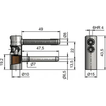 TKZ dveřní závěs Trio 15 VD PH Povrch: Nikl satén