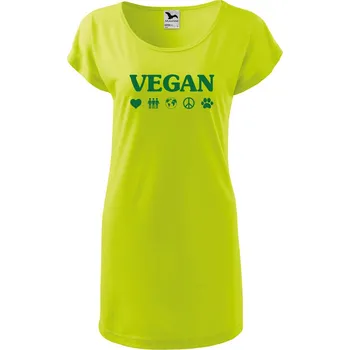 Dámské tričko DOBRÝ TRIKO Dámská tunika Vegan symboly Velikost: L, Barva: Limetková