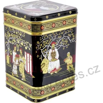 Dóza na potraviny BLACK JAP MAXI plechová dóza 7415 japonské postavy, černozlatá