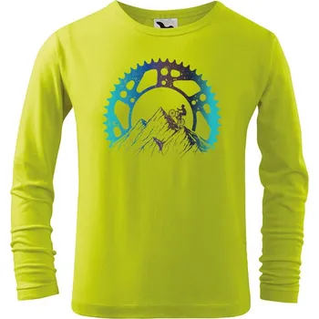 Chlapecké tričko DOBRÝ TRIKO Dětské bavlněné triko Horská jízda Velikost: 158/12 let, Barva: Limetková
