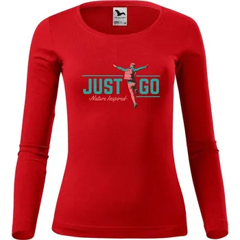 Dámské tričko DOBRÝ TRIKO Dámské bavlněné triko Just go Velikost: XS, Barva: Červená