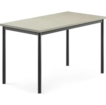 Jídelní stůl Stůl SONITUS, 1200x700x720 mm, antracitově šedé nohy, deska s linoleem, šedá