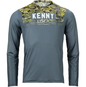 cyklistický dres KENNY Cyklistický dres s dlouhým rukávem letní - CHARGER - šedá/žlutá 2XL