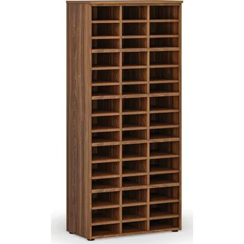 B2B Partner Třídicí regál PRIMO WOOD, 800 x 420 x 1781 mm, 45 přihrádek, ořech