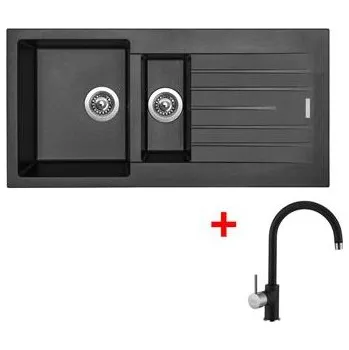 Granitový dřez Sinks PERFECTO 1000.1 Metalblack + Vitalia GR