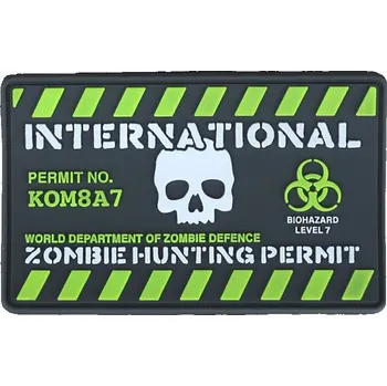 Nášivka Nášivka Zombie Hunting Permit velcro