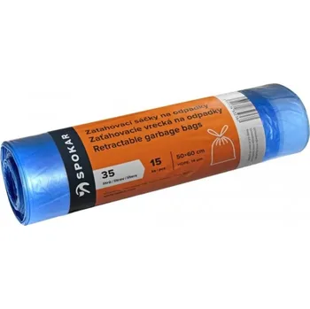 Pytle na odpadky Spokar Sáčky na odpadky zatahovací 35l-15ks (oranžová etiketa)