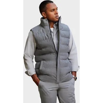 Pánská prošívaná vlna bez rukávů - šedá melanž V1 OM-JAVJ-0200 - S/M