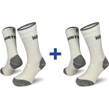 Dámské termo ponožky Northman Turistické merino ponožky Arctic Track 2-pack Velikost: 39-41 Bílé Turistické Merino Ponožky