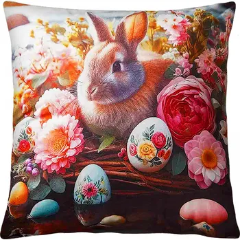 Polštář Velikonoční polštář HELLO BUNNY VIII. 40x40 cm Mybesthome Varianta: Povlak na polštář s výplní, 40x40 cm