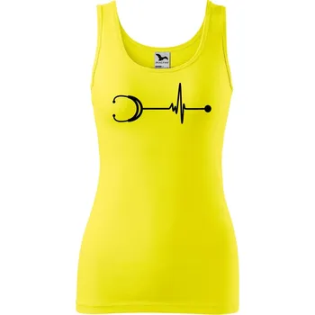 Dámské tričko DOBRÝ TRIKO Dámské tílko s potiskem Tep stetoskop Velikost: XL, Barva: Citrónová