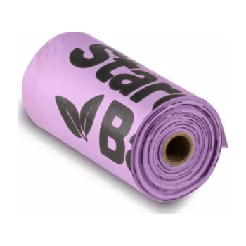 sáček na exkrement STARCHBAG BIO sáčky na exkrementy kompostovatelné lila – 8x15 ks