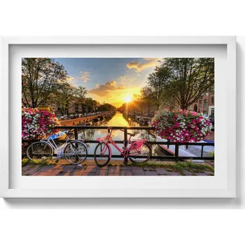 Obraz Dekorativní nástěnný obraz do pokoje Východ slunce nad Amsterdamem 60x40 cm