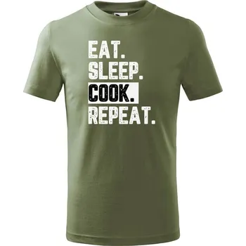 Dětská móda DOBRÝ TRIKO Dětské tričko s potiskem Cook Velikost: 134/8 let, Barva: Khaki