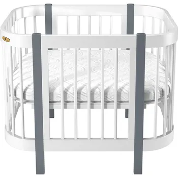 Dětská postýlka Postýlka Royal Sleep Minimi 5v1 bílá-šedá