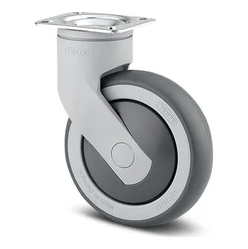 Pojezdové kolečko Levina TENTE Kolečko přístrojové - plastové 125mm, otočné, plotýnka, 5370PJP125P50 2.0 RAL7001