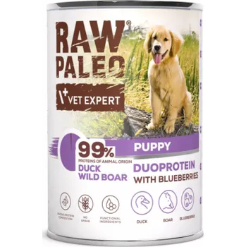 Krmivo pro psa RAW PALEO Duoprotein Duck & Boar Puppy - vlhké krmivo pro psy - 400g