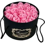 Medvídárek Box z mýdlových růží růžový 20 cm