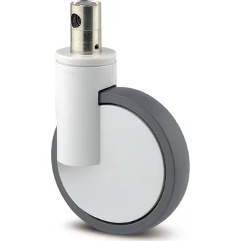 Pojezdové kolečko Integral TENTE Kolečko pro nemocniční lůžka 125mm, s brzdou, uchycení s pevným čepem, 1046XSP125R36-32S30 D RAL9002 BH163 4xM6
