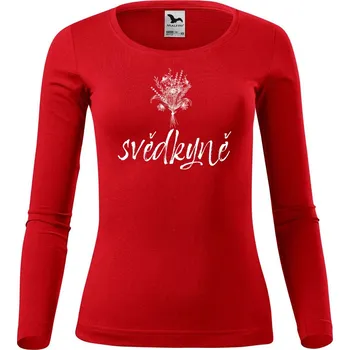 Dámské tričko DOBRÝ TRIKO Dámské bavlněné triko Svědkyně kytice Velikost: M, Barva: Červená