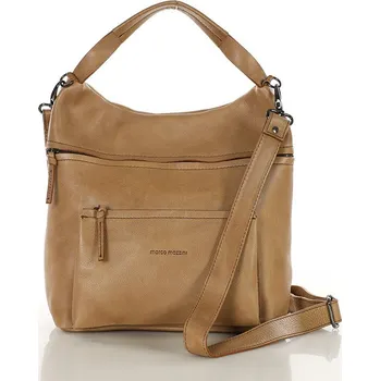 Marco Mazzini Exkluzivní prémiová kožená kabelka s kapsami Hnědá