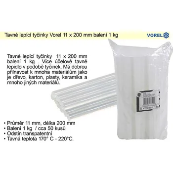 Příslušenství k lepící pistoli Tavné lepící tyčinky 11 x 200 mm balení 1000 g