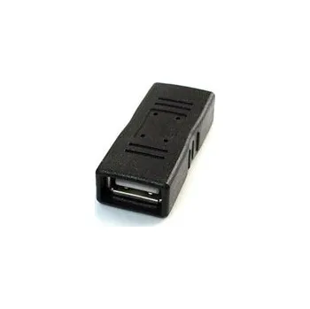 Elektrická zásuvka GEMBIRD Adaptér USB 2.0 USB A zásuvka,z obou stran zlacený černá