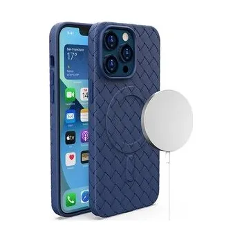 Plecione etui MagSafe Woven Case do iPhone 14 Pro - granatowe