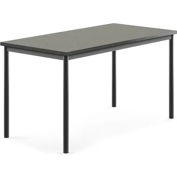 Jídelní stůl Stůl SONITUS, 1400x700x720 mm, antracitově šedé nohy, deska s linoleem, tmavě šedá