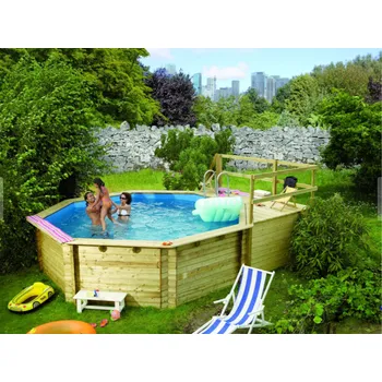 Bazén Bazén KARIBU model 2C - 5,5 x 4,7 m, včetně terasy Varianta: bazén KARIBU model 2C (45636) 5,5 x 4,7 m LG3453