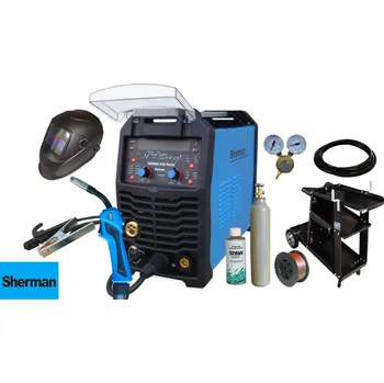 Příslušenství k nářadí Sherman DIGIMIG 200 Pulse + Hořák + Kabely + Samostmívací kukla + Vozík + Redukční ventil+ Sprej + Drát + plná Tlaková l