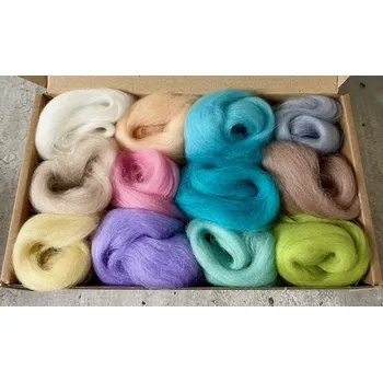 Ovčí rouno Ovčí rouno česané - sada pastelový mix 50g