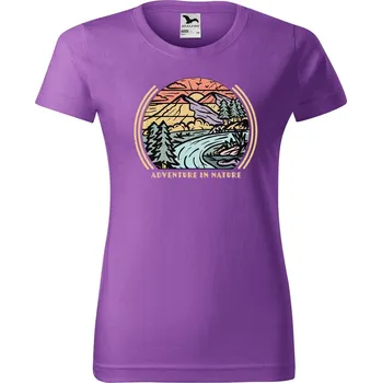 Dámské tričko DOBRÝ TRIKO Dámské tričko s potiskem Adventure in nature Barva: Fialová, Velikost: 2XL