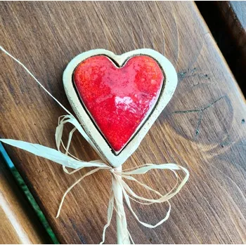 Zahradní dekorace Keramické srdce - zápich