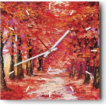 Hodiny Nástěnné hodiny do kuchyně 30x30 Stromy Stylové hodiny na skle Loft Tiché