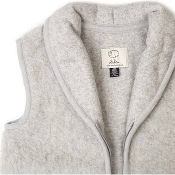 Dámská vesta Vlnka Vlněná vesta Merino s límcem světle šedá velikost oblečení 3XL