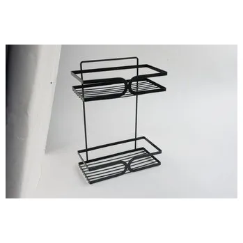 Drátěná police Polička koupel. obdelník dvě patra černá