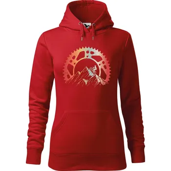 Dámská mikina DOBRÝ TRIKO Dámská mikina s potiskem Horská jízda Velikost dámské mikiny: L, Barva: Červená