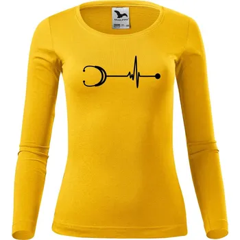 Dámské tričko DOBRÝ TRIKO Dámské bavlněné triko Tep stetoskop Velikost: XS, Barva: Žlutá