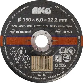 Brusný kotouč Magg Brusný kotouč na kov 150x6x22,2 mm