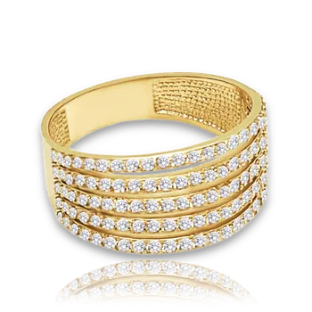 Prsten Olivie Luxusní zlatý prsten s bílými zirkony Au 585/1000 Velikost prstenu:: 55, Hmotnost (g): 3,65