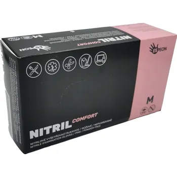 Vyšetřovací rukavice Espeon Jednorázové rukavice nitrilové nepudrované COMFORT růžové - 100 ks M