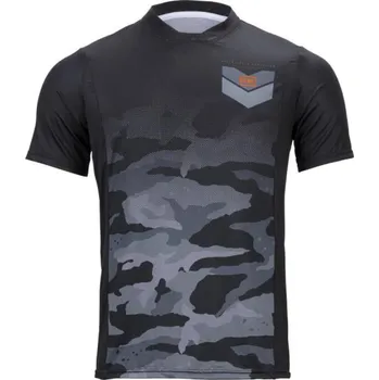 cyklistický dres KENNY Cyklistický dres s krátkým rukávem - INDY - černá/šedá L