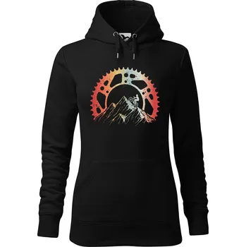 Dámská mikina DOBRÝ TRIKO Dámská mikina s potiskem Horská jízda Velikost dámské mikiny: M, Barva: Černá