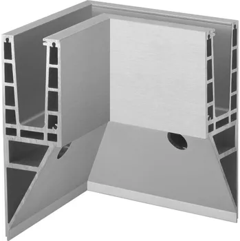 Zábradlí Easy Glass Max "Y", základní profil roh, boční montáž Easy Glass Max "Y", základní profil roh, boční montáž, vnější roh, hliník, kartáčovaný, eloxovaný