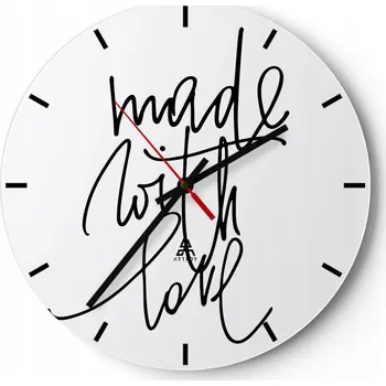 Hodiny Nástěnné hodiny do kuchyně 30x30 Typografie Skleněné hodiny do obýváku Tiché