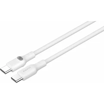 Datový kabel Havit CB6280 - Kabel USB typu C na USB typu C, 1 m (bílý)