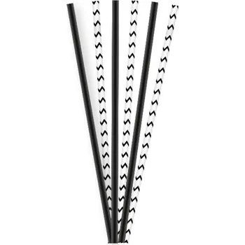 Procos Papírová brčka černo-bílá 50 ks