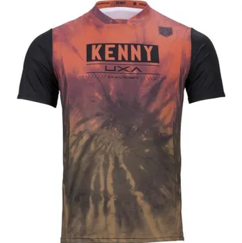 cyklistický dres KENNY Cyklistický dres s krátkým rukávem - CHARGER - oranžová/hnědá 2XL